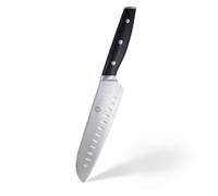 MasterChef Cuchillo Santoku Profesional, Acero Inoxidable | con Alto Contenido en Carbono con Cabezales y Asas de Triple Remache, Espiga Llena, Hoja Longitud 18cm