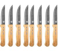 MasterChef Cuchillos Carne, Sierra, Cuchillo de Mesa, con Asas Maderas, Lamas de Acero Inoxidable, Apta para Lavavajillas, 4 Piezas, 24.5cm, Grande (Paquete de 2)
