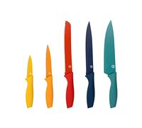 MasterChef Cuchillos Cocina, Juego de Cuchillos de Cocina (Carne, Sierra por Pan, Verduras y Pescados), Colección de Acero Inoxidable con Asas Suaves al Tacto, Set Multifuncional, 5 Piezas.