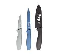 MasterChef Cuchillos Cocina, Set Cuchillo de Chef | Juego de Cuchillos de Carne, Chef y Pelar, Inox, Hoja Afilada con Revestimiento Antirayaduras, Asas Suaves al Tacto, 3 Piezas