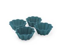 MasterChef MCA-MUF4AP Molde de Cocina Muffins Clásica 4 Unidades Profesional de Silicona reforzado de Acero Antiadherente Azul Pavo