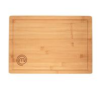 MasterChef Tabla de Cortar Cocina, Madera Corte en Bambu para Cortar Carne, Verduras, Quesos, Embutidos y mas, Grande y Gruesa (39cm x 27cm x 3cm) con Ranura para Jugos, Alimentos Seguros