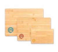 MasterChef Tablas de Cortar Cocina, Juego de 3 Piezas de Tabla en Bambu - 38x27,5 cm / 34x23,5 cm / 23x15 cm, Ideal como Cortar Pan, Jamon, Verduras y Quesos, Cutting Board Set, Sostenible