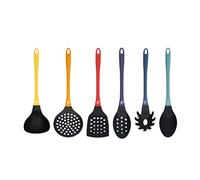 Masterchef Utensilios de Cocina con Cucharas, Espatula, Cazo para Sopa, Espumadera y Cucharon, Resistentes al Calor, Set Menaje, Accesorios Antiadherente, Multicolor