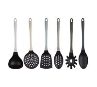 Masterchef Utensilios de Cocina con Cucharas, Espatula, Cazo para Sopa, Espumadera y Cucharon, Resistentes al Calor, Set Menaje, Accesorios Antiadherente, Gris