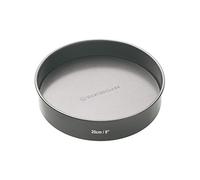 MasterClass 20cm Loose Based Sandwich Tin with PTFE, PFOA and BPA Free Non Stick, Robust 1mm Thick Carbon Steel, 8 Inch Round Cake Pan, Grey