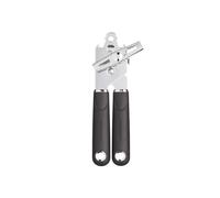 MasterClass Abrelatas con asas de agarre suave, acero inoxidable, 19 cm, negro
