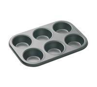 MasterClass Bandeja para magdalenas 6 agujeros – Antiadherente PTFE, PFOA y BPA, acero 1 mm 27x18 cm