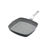 MasterClass Cast Aluminium Induction-Safe Non-Stick Griddle Pan, 28 cm, Grey - Ideal nonstick frying pan for induction cookers and gas stoves.