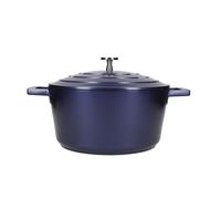MasterClass Cast Aluminum Lid Casserole Suitable for Induction and Oven, 24 cm / 4 L-Blue Metallized