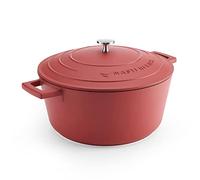 MasterClass Cacerola con tapa 5 L/28 cm, aluminio fundido ligero, apta para horno e inducción, rojo
