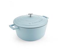 MasterClass Cacerola con tapa 5 L/28 cm, aluminio fundido ligero, apta para inducción, azul cielo