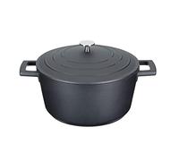 MasterClass – Cazuela con tapa Mediana 4L/24 cm – Aluminio fundido – Apta inducción y horno – Negra