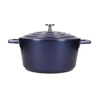 MasterClass Cazuela Mediana con Tapa 4 Litros/24 cm, Aluminio Fundido Ligero, Apta para Horno y Placa de Inducción, Azul