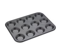 MasterClass Crusty Bake Bandeja perforada para tartas de carne, sin PTFE, PFOA ni BPA, resistente acero al carbono de 1 mm de grosor, 32 x 24 cm, 12 agujeros, gris