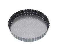 MasterClass Crusty Bake Molde para Quiche Perforado de 23 cm con antiadherente sin PTFE, PFOA ni BPA, robusto acero al carbono de 1 mm de grosor, gris