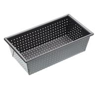 MasterClass Molde para pan Crusty Bake perforado sin PTFE/PFOA/BPA, acero al carbono 1 mm, gris