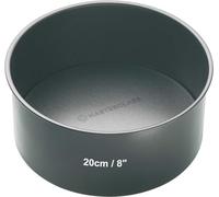 MasterClass Molde hondo para tartas de 20 cm, sin PTFE, PFOA ni BPA, resistente acero al carbono de 1 mm de grosor y fondo suelto, molde redondo de 8 pulgadas, gris