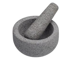 MasterClass, Mortero, Juego de mortero de granito no poroso, 12 x 9 cm, Gris