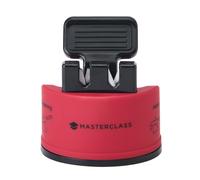 Masterclass smart sharp dual knife sharpener with 2 burrs for sharpening and burnishing stainless steel and ceramic knives, red