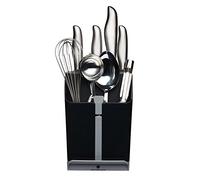 MasterClass Smart Space Bloque para cuchillos y portacuchillos todo en 1 de con afilador de cuchillos de cerámica, 15,5 x 14,5 x 20,5 cm (6'' x 5,5'' x 8'') - Negro / Gris