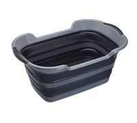 MasterClass Smart Space Cesto grande de plástico plegable para la ropa sucia, 60,5 x 40 x 28 cm (24" x 15,5" x 11") - Negro / Gris