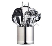 MasterClass Soporte para Utensilios, Soporte de Acero Inoxidable para Utensilios Extra Grandes, Cucharas de Cocina, Espátulas y Más, Plata, 18 x 18 cm, 1 unidad