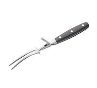 MasterClass Tenedor para trinchar de acero inoxidable con protector, para carne y todo tipo de asados, agarre cómodo, 28 cm (11»), negro