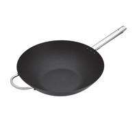 Masterclass wok carbon, non-stick, carbon steel, 8 liter wok frying pan, 35.5cm (14''), black