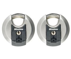 Masterlock excell - juego de 2 cerraduras de disco (70 mm, o10 mm)