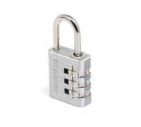 Master Lock Candado 7630EURD Combinación personalizable, cuerpo de aluminio, gris