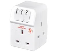 Masterplug Regleta con Protección contra Sobretensiones y 3 Tomas Interruptor