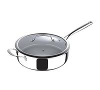 MasterPro ARGENT 3, Cacerola de 4,7L de acero inoxidable con tapa, Revestimiento cerámico ILAG, Mango ergonómico, Sin PFOA/PTFE, Apta para horno y todas las placas