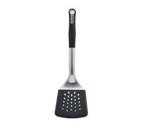 MasterPRO FOODIES COLLECTION Espátula Ranurada 34.3x10.3x4.7 cm Acero Inox + PBT Antiadherente Resistente al Calor para Guisos y Estofados
