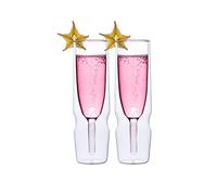 MasterPRO Foodies Mixology - Juego de 2 Copas Altas de 190 ml de Borosilicanto Transparente - Soporta Cambios bruscos de Temperatura - Doble Cristal Transparente - Apto lavavajillas - Libre de Tóxicos