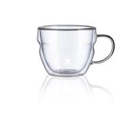 MasterPro Foodies Mixology - Juego de 2 Tazas de 380ml - Fabricadas en Resistente Vidrio Borosilicato Doble Pared - Tazas Prácticas Aptas Microondas - Elegantes y Resistentes