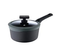MasterPRO Gastro Reeco | Cazo de 16 cm y 8 cm de Altura con Tapa | Indicador Temperatura | Aluminio Fundido Reciclado | Revestimiento Antiadherente | Mango Soft Touch | Para Todo Tipo de Cocinas