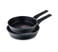 MasterPro Gastro Reeco, Set Jumbo de 5 piezas, 3 Sartenes antiadherentes de 20, 24 y 28 cm y Cazo de 16 cm con Tapa| Indicador de Temperatura, Aluminio Fundido Reciclado, Para Todo Tipo de Cocinas