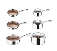 MasterPRO GIRO - Juego de utensilios de cocina, incluye ollas y sartenes, acero inoxidable, revestimiento antiadherente, apto para horno y todas las superficies de cocción