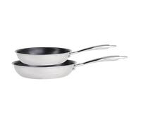 MasterPro - Juego de 2 Sartenes - Tamaños 20+24 cm - Fabricadas en Aluminio Prensado - Total Antiadherencia - Mango Acero Inox Apto para Todo Tipo de Cocinas incluyendo Inducción