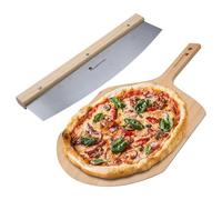 MasterPro Set Compuesto por Cortador de Pizza y Tabla de Corte Ideal para Preparar Pizzas Menaje de Cocina Elaborado con Materiales de Calidad Fácil de Limpiar, BGKIT-0046