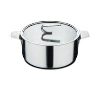 MasterPro SIGMA - Cacerola con Tapa 4.9L 24x11 cm Acero Inoxidable - 3 Capas para Conductividad Térmica Optima - Acabado Mate con Escala - Versátil para Todo Tipo de Cocinas