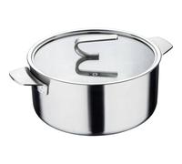 MasterPro SIGMA - Cacerola con Tapa 4.9L 24x11 cm Acero Inoxidable - 3 Capas para Conductividad Térmica Optima - Acabado Mate con Escala - Versátil para Todo Tipo de Cocinas