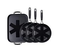 MasterPro Smart | 3 Sartenes Antiadherentes de 20, 24 y 28cm y Plancha Grill de 32x23cm | Aluminio Forjado | Juego de Sartenes | Todo Tipo de Cocinas