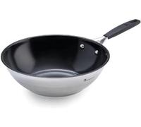 Masterpro Collection Wok MasterPRO — Antiadherente de acero inoxidable, 28 cm, Inteligente