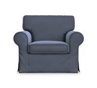 Masters of Covers Funda de sillón Ektorp, Premium Azul Medianoche
