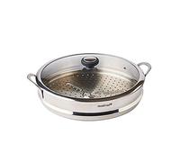 MASTRAD F63880 O'Wok - Se adapta con el Wok O'Wok Gourmet Cocina Sana & Rapid-InoX-Cesta Vapor + Tapa 32 cm de diámetro