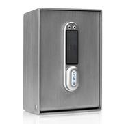 masunt Caja fuerte de llaves 2121 RFID | Caja fuerte de llaves electrónica | Registro de hasta 50 medios de acceso individuales | Acero inoxidable V2A Plata 139 (B) x 200 (H) x 83 (T) mm