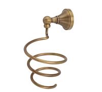Masyrt Soporte de pared para secador de pelo, soporte de cobre, organizador de herramientas para el cuidado del cabello en espiral, para peluquería en casa