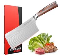 Matakumi Hacha de Cocina Cuchillo 18 cm Hoja - 7 Pulgadas Extra Afilado Cuchillo Carnicero Profesional Estilo Damasco - Cuchillo Chef Profesional Hecho de Acero Inoxidable